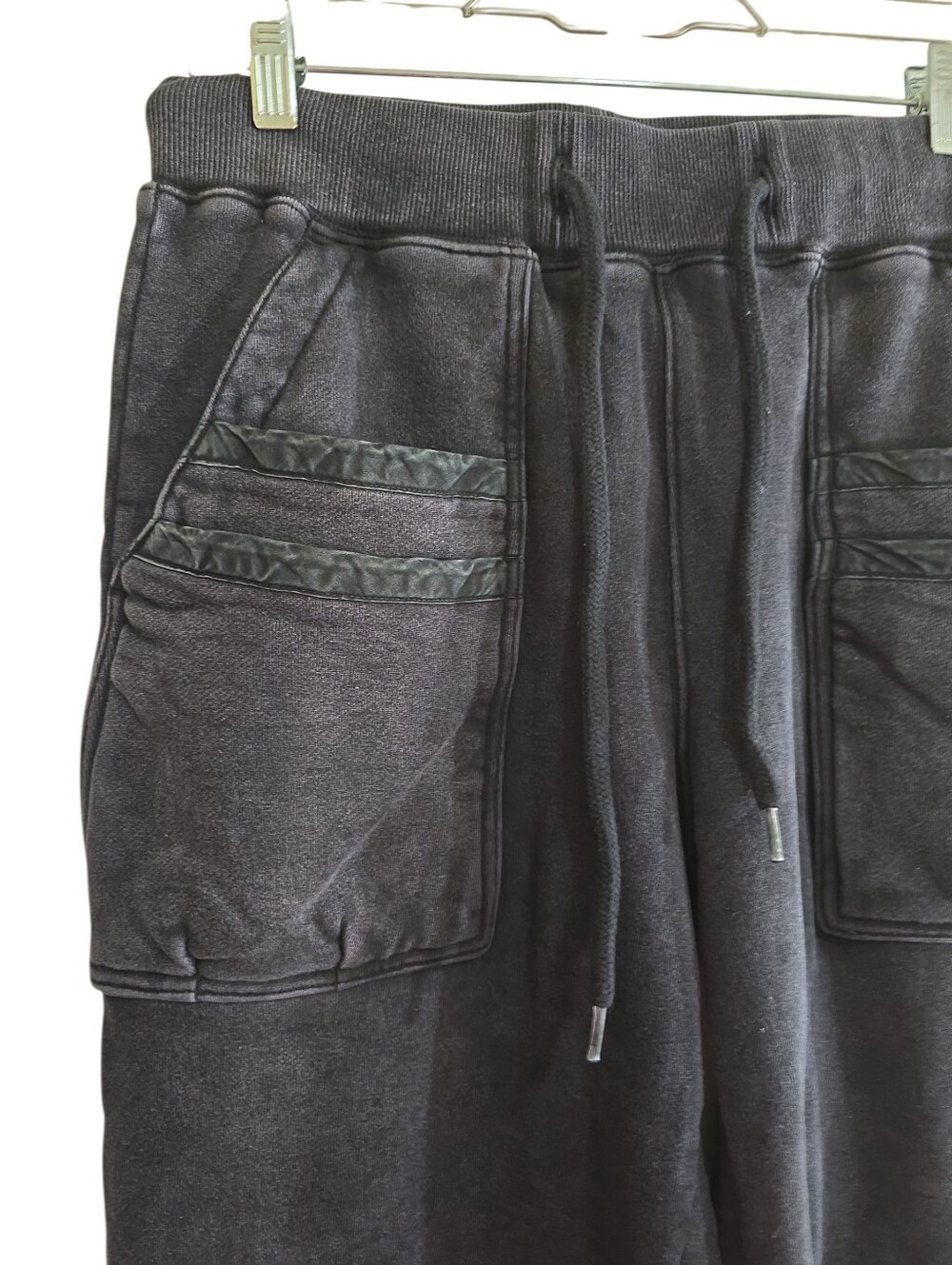 R13 Layered Pocket Sweatpants In Washed Black 100% Cotton Lounge Pants Medium - Picture 4 of 9